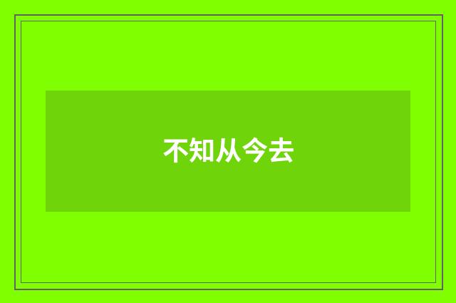 不知从今去