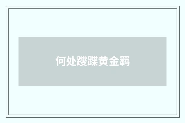 何处躞蹀黄金羁