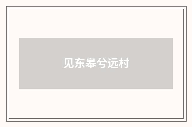 见东皋兮远村