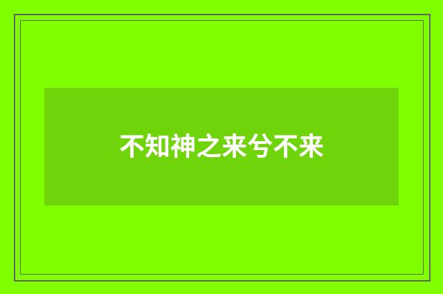不知神之来兮不来