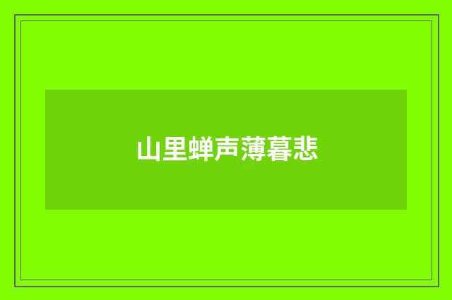 山里蝉声薄暮悲