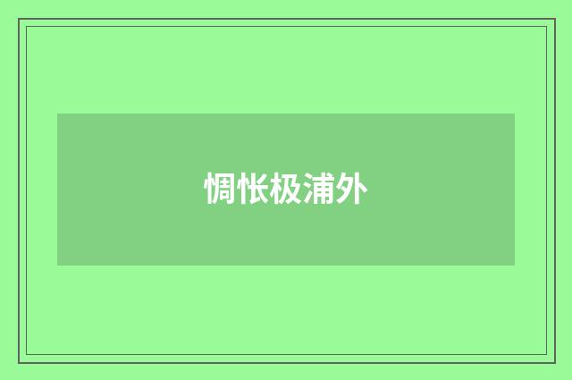 惆怅极浦外