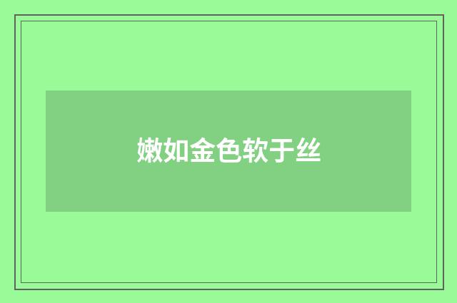 嫩如金色软于丝