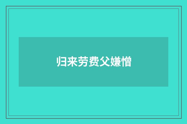 归来劳费父嫌憎
