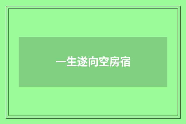 一生遂向空房宿
