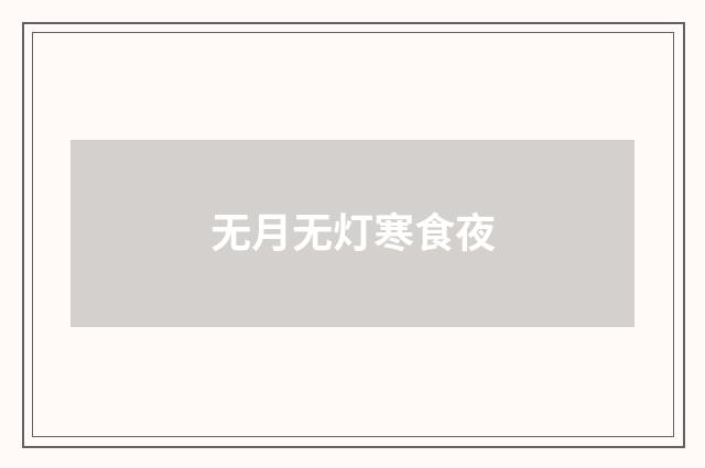 无月无灯寒食夜