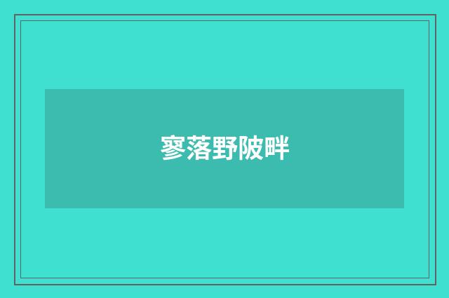 寥落野陂畔
