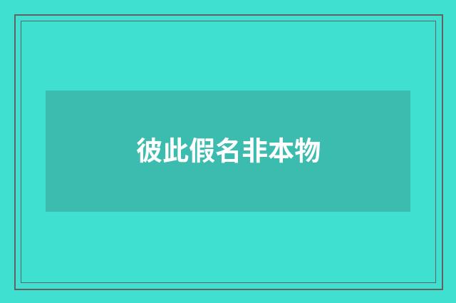 彼此假名非本物