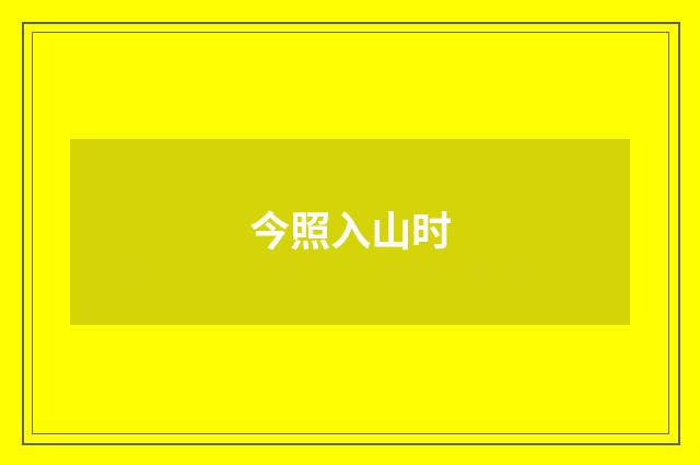 今照入山时