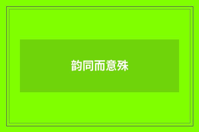 韵同而意殊