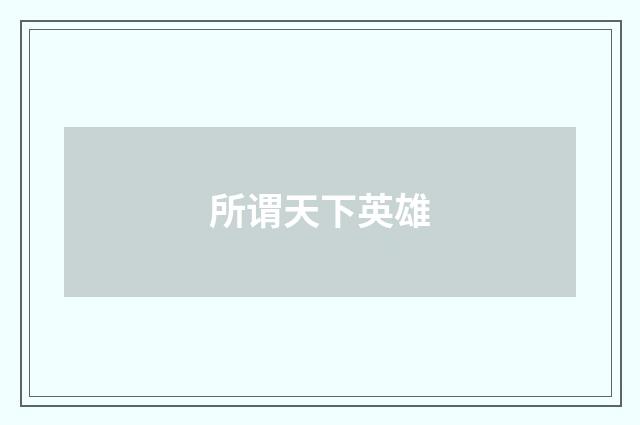 所谓天下英雄