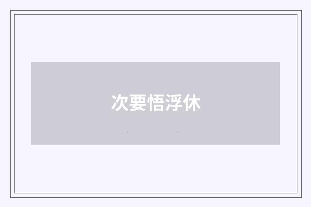 次要悟浮休