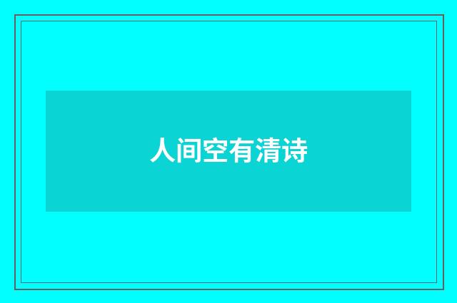 人间空有清诗