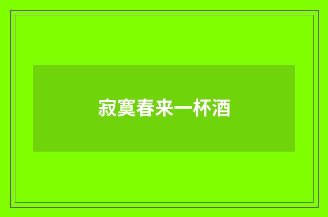 寂寞春来一杯酒