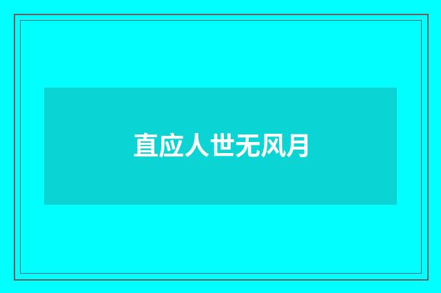 直应人世无风月