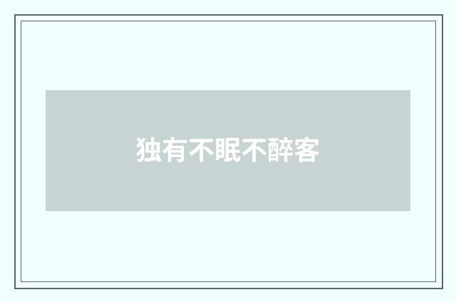 独有不眠不醉客