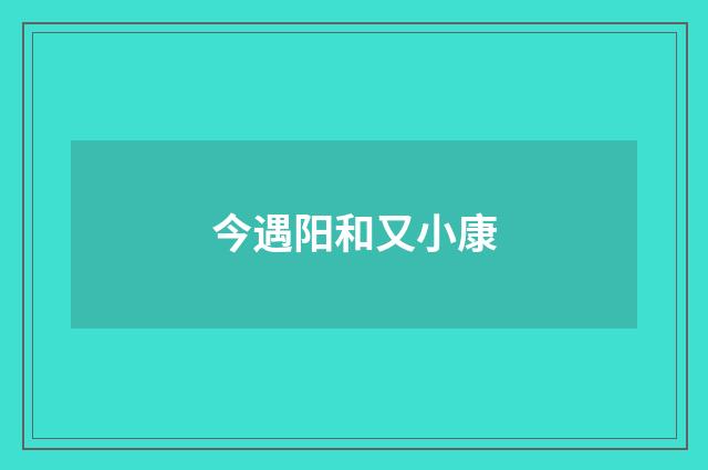 今遇阳和又小康