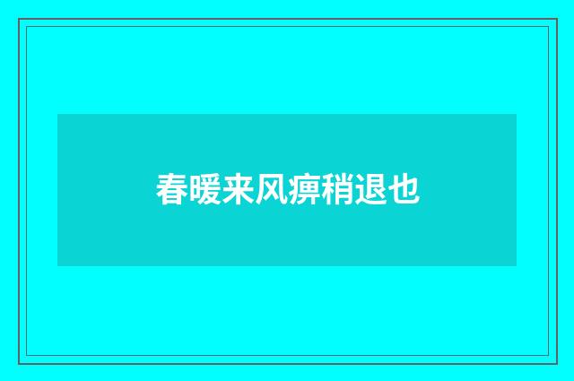 春暖来风痹稍退也