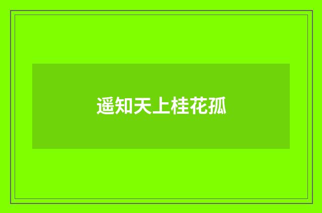 遥知天上桂花孤