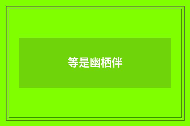 等是幽栖伴