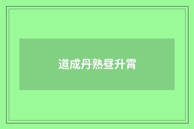 道成丹熟昼升霄