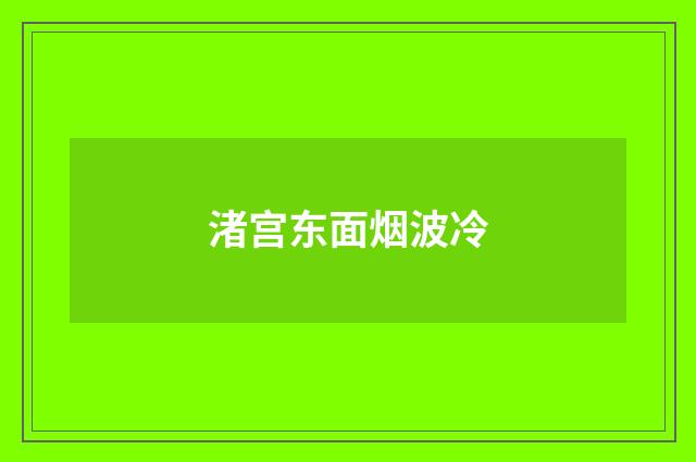 渚宫东面烟波冷