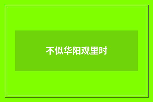 不似华阳观里时