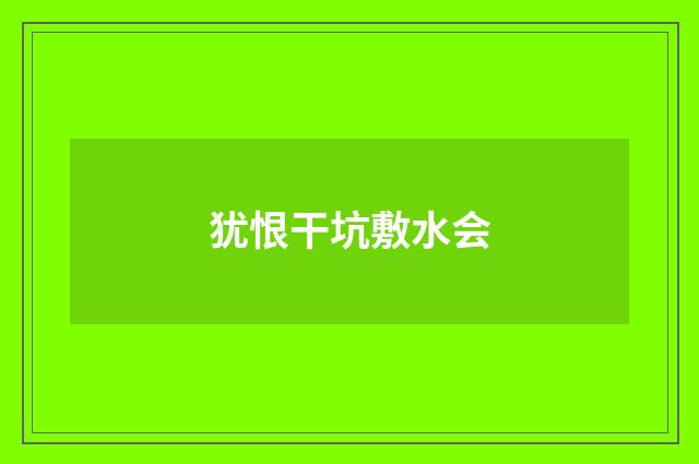 犹恨干坑敷水会