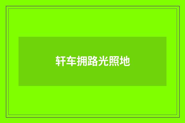 轩车拥路光照地