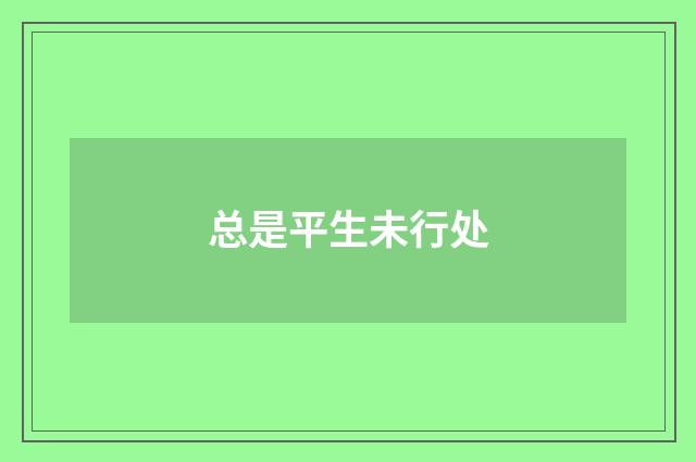 总是平生未行处