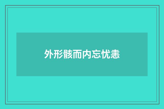 外形骸而内忘忧恚