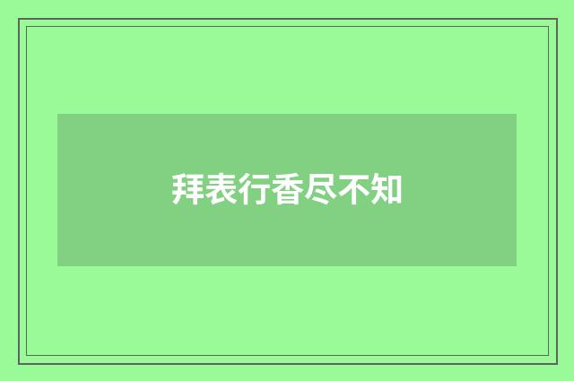 拜表行香尽不知
