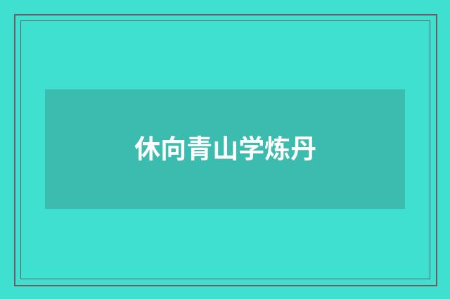 休向青山学炼丹