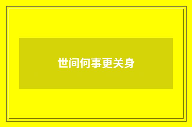 世间何事更关身