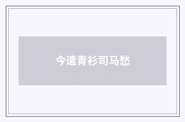 今遣青衫司马愁