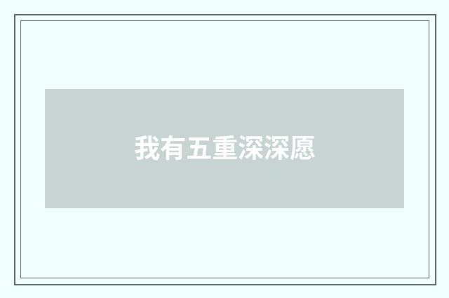 我有五重深深愿