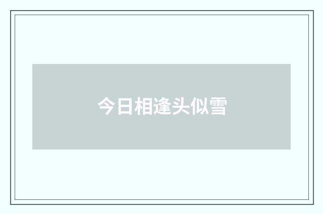 今日相逢头似雪