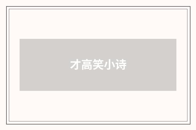 才高笑小诗