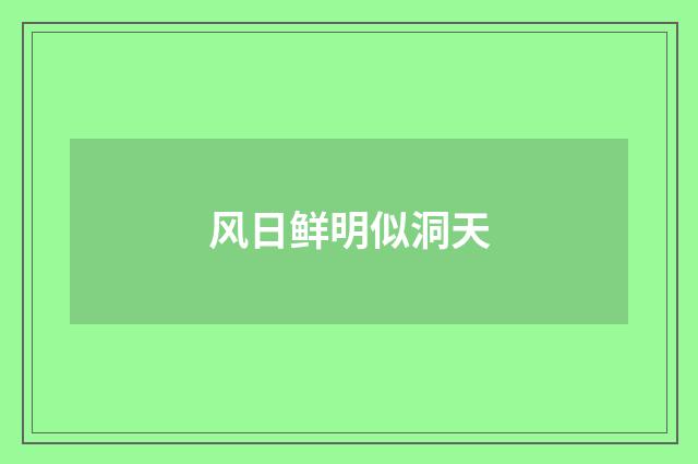 风日鲜明似洞天