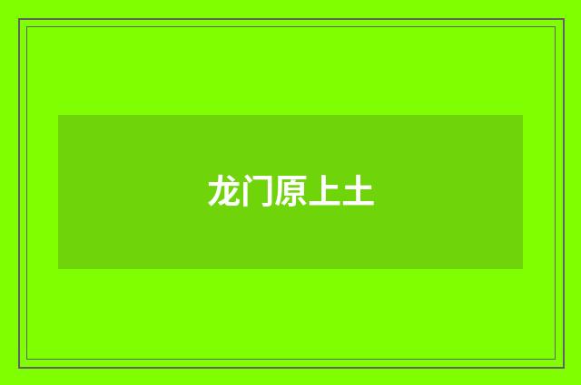 龙门原上土