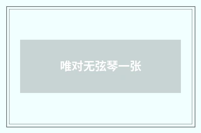 唯对无弦琴一张