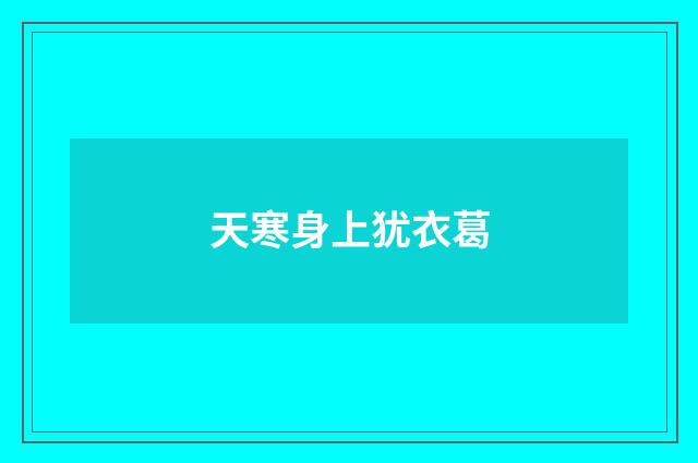 天寒身上犹衣葛