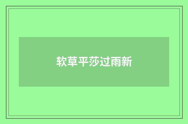软草平莎过雨新