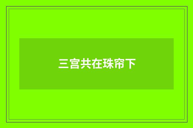 三宫共在珠帘下