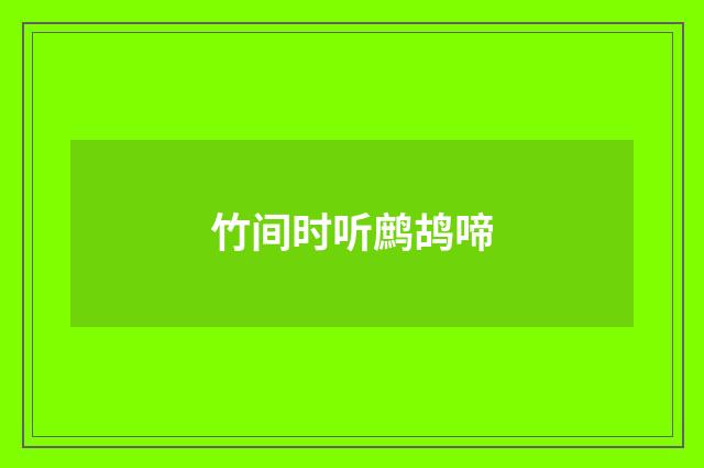 竹间时听鹧鸪啼