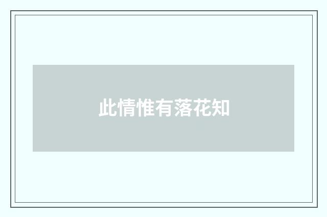 此情惟有落花知