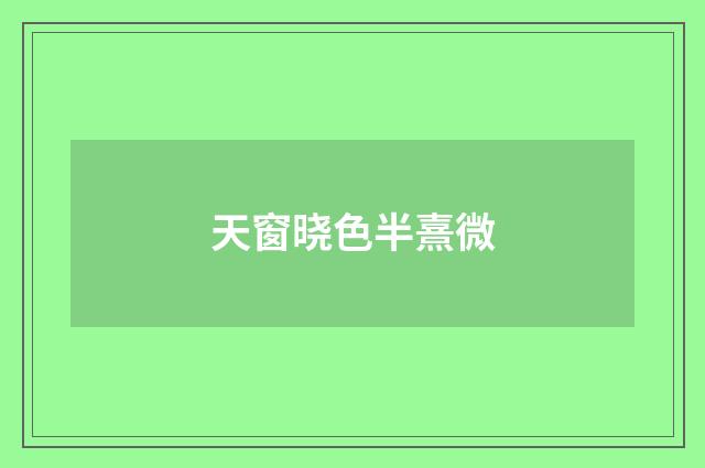 天窗晓色半熹微