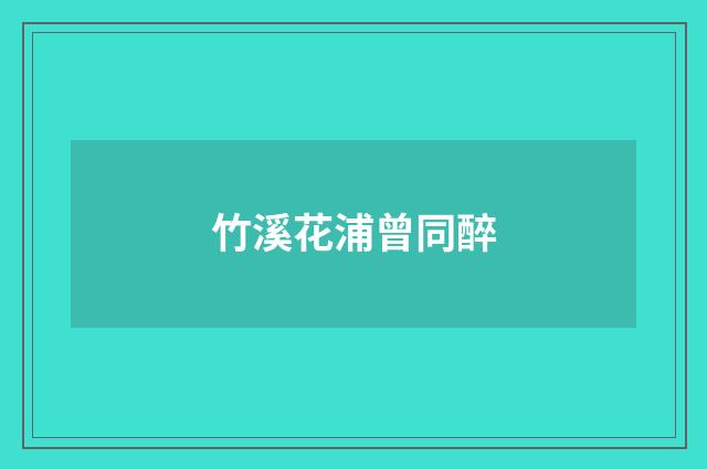 竹溪花浦曾同醉