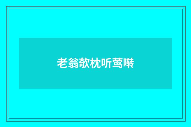 老翁欹枕听莺啭