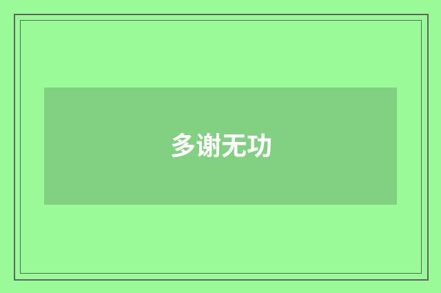 多谢无功